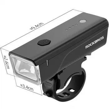 Rockbros Fahrradlicht + USB-C - USB-A Kabel 260 lm Schwarz