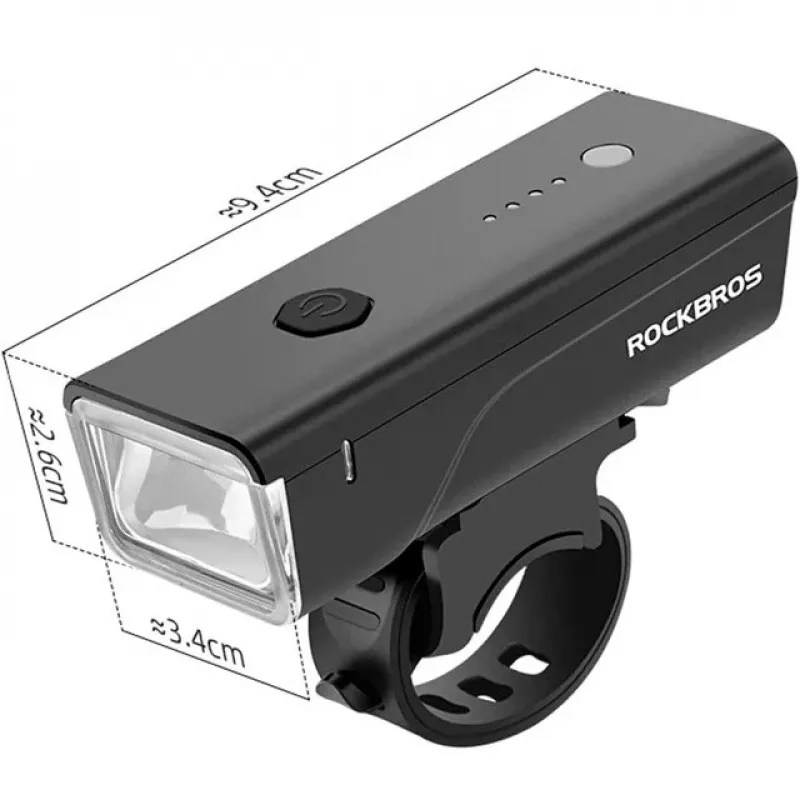 Rockbros Fahrradlicht + USB-C - USB-A Kabel 260 lm Schwarz