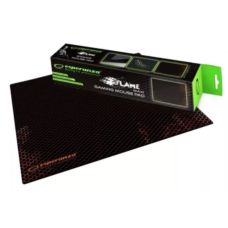 Gaming-Mauspad ESPERANZA EGP103R — Stoff, 400×300 mm, 3 mm Dicke, gemusterte Oberfläche, rutschfeste Basis, schwarz