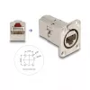 DeLOCK 67062 D-Type RJ45 Cat.6A STP Einbaudurchführung, Metall