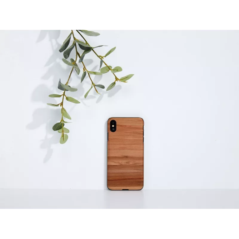 Handyhülle man and wood für iPhone X/XS — cappuccino schwarz Schutzcover