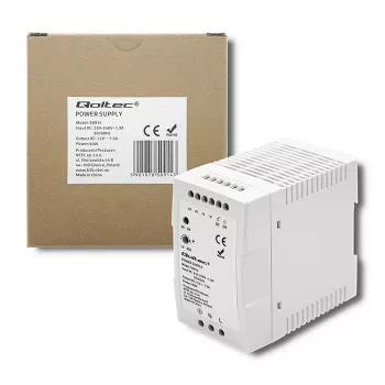 Qoltec 50914 Hutschienen-Netzteil | 90W | 12V | 7,5A | Weiß | schlank