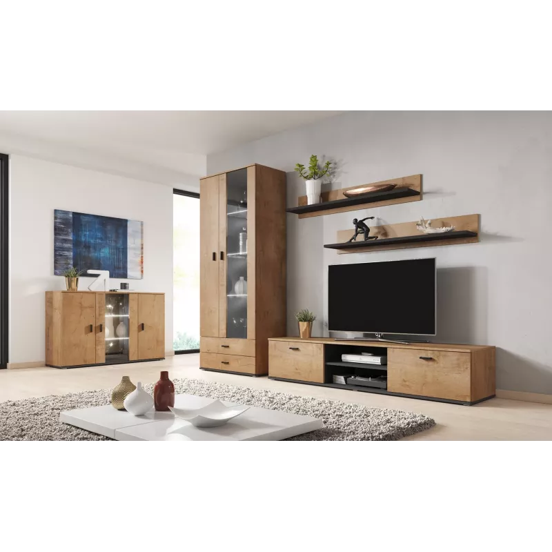 Cama set of two shelves 125cm SOHO lefkas oak/Schwarz