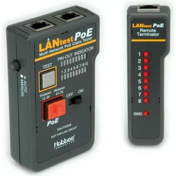 HOBBES 13.01.3371 Netzwerkkabel-Tester PoE-Tester Schwarz (13.01.3371)
