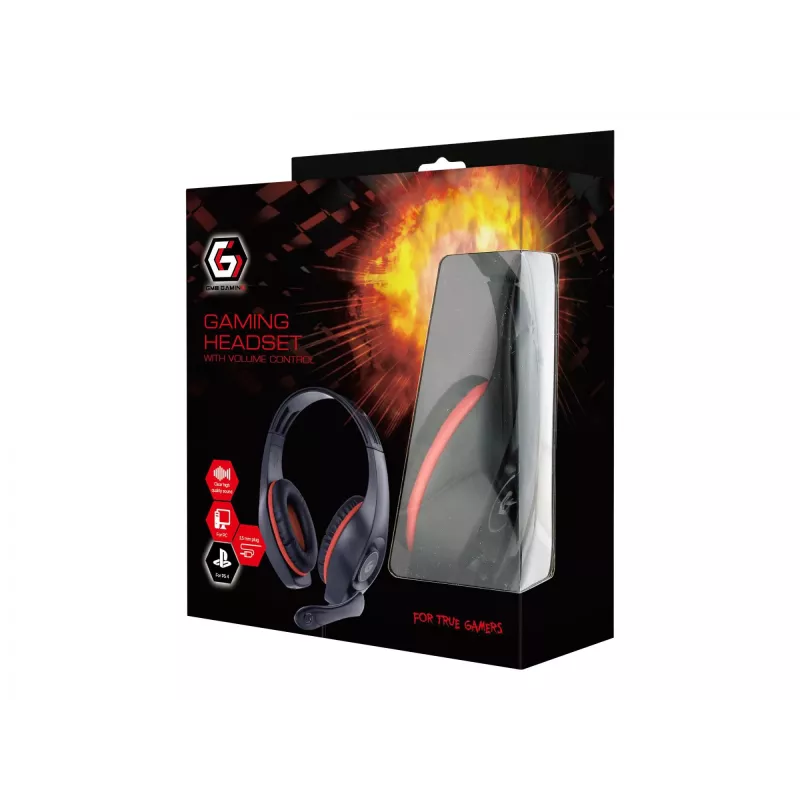 Headset GAMING/RED/BLACK GHS-05-R Gembird