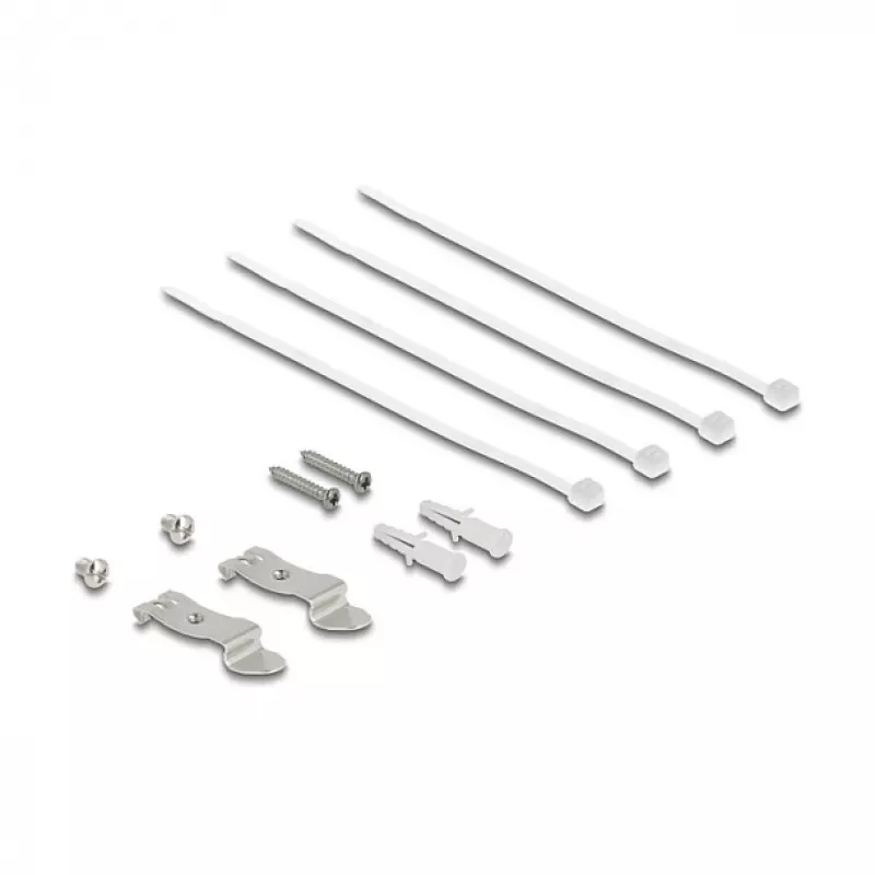 Patchfeld DELOCK Mini Desktop RJ45 4-Port Cat.6A geschirmt schwarz, Metall, 90×22×93 mm