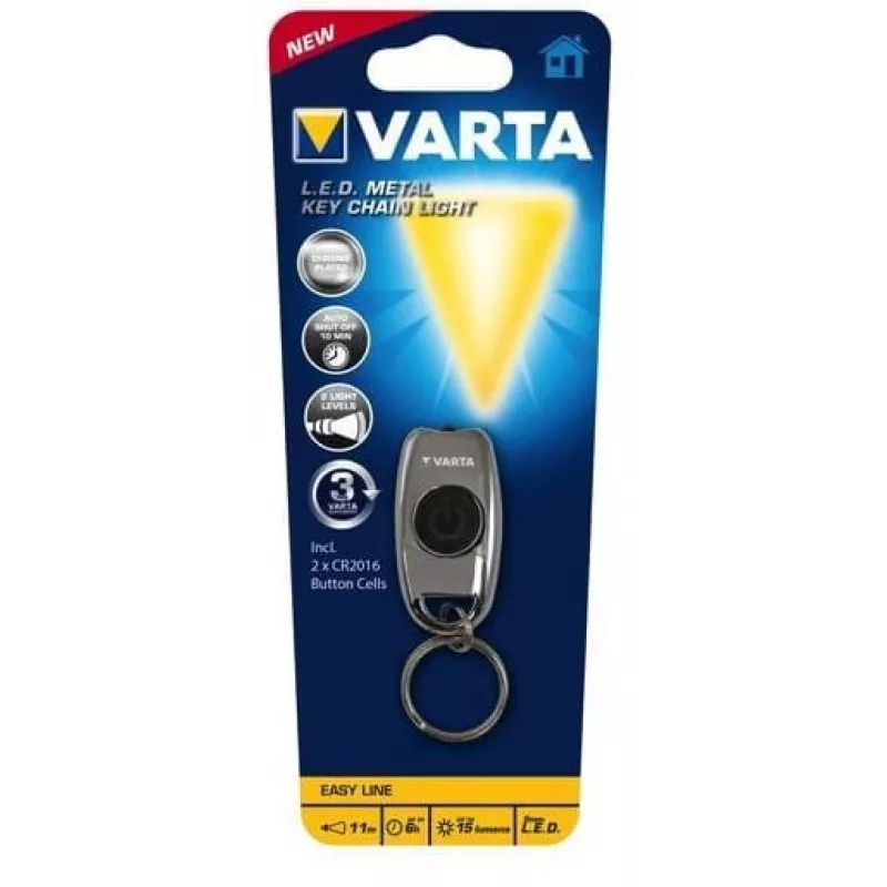 Schlüsselanhänger-Taschenlampe Varta L.E.D. METAL KEY CHAIN LIGHT
