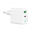 Netzladegerät 220V GEMBIRD, Universal, 1x USB Type-C PD 20 W, 1x USB-A 3.0 QC 18 W, LED-Anzeige, Weiß