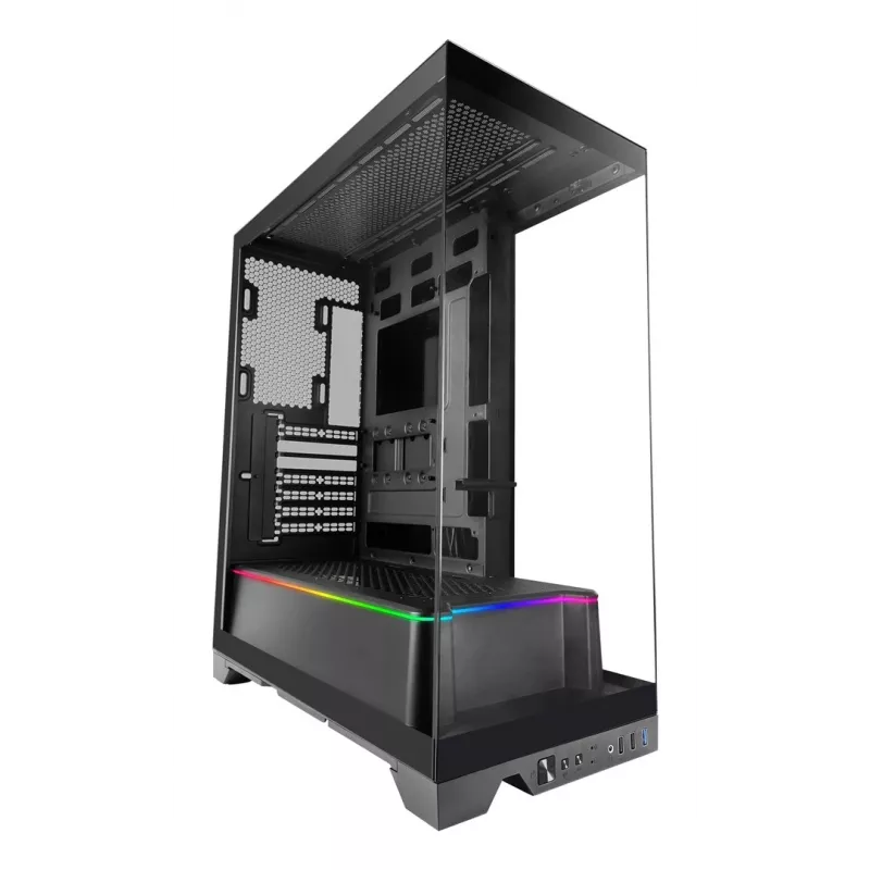 TACENS Mars Gaming MCPRISMA Midi-Tower PC-Gehäuse, Schwarz, gehärtetes Glas, unterstützt ATX/Micro-ATX/Mini-ITX, 2x 3,5-Zoll + 2x 2,5-Zoll Schächte