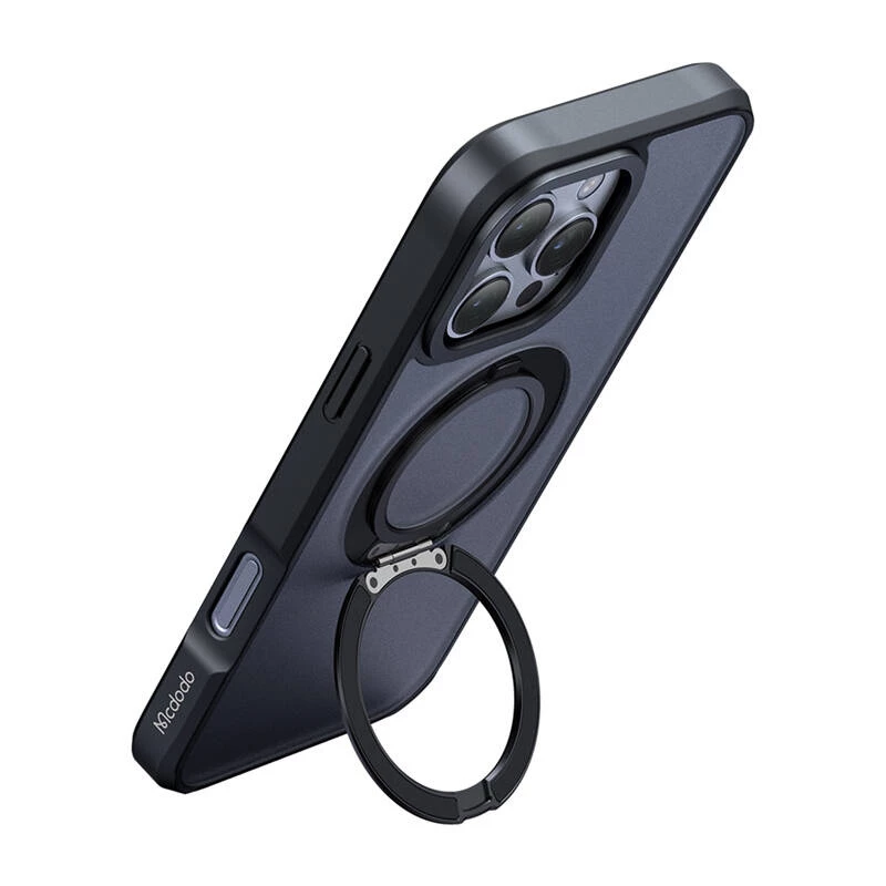 Schutzhülle Mcdodo PC-4932 für iPhone 16 Pro mit integriertem Ständer, schwarz