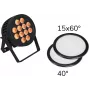 LED PAR-Scheinwerfer EUROLITE 12x8W QCL 15x60° & 40° mit 2 Diffusorscheiben