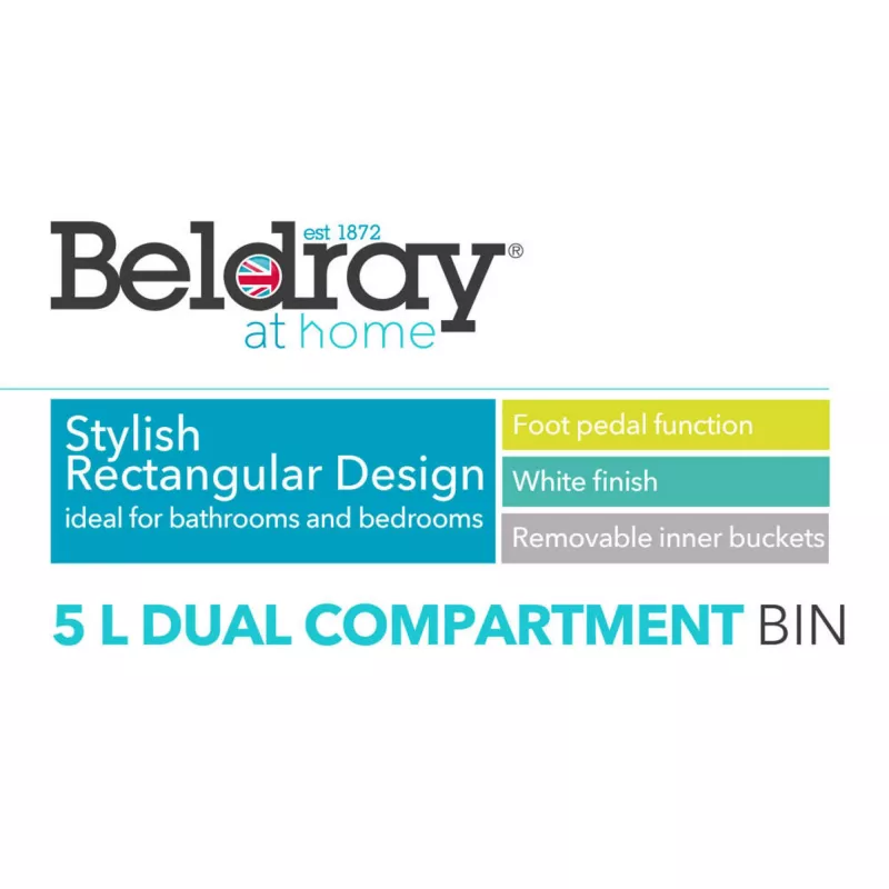 Mülleimer Beldray LA035235WHTFEU7 Doppelfach 5 L weiß