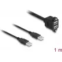 DeLOCK USB 2.0 Kabel 2 x USB Typ-A Stecker auf 2 x USB Typ-A Buchse 1 m schwarz