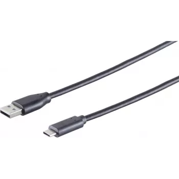 USB-Kabel S/CONN 77143-1.0 USB 2.0 1 m USB C USB A Schwarz