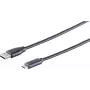 USB-Kabel S/CONN 77143-1.0 USB 2.0 1 m USB C USB A Schwarz
