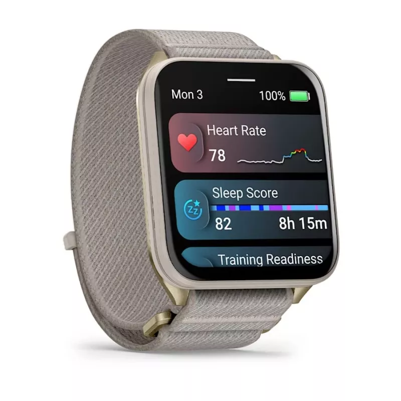 Smartwatch GARMIN Venu X1 — 5,08 cm (2 Zoll) AMOLED 448×486 px, Touchscreen, Wi‑Fi, GPS, Nylonband, 34 g