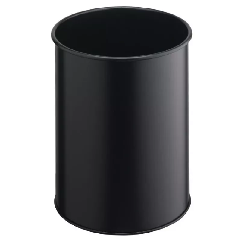 Abfalleimer Rund Polyester Stahl Schwarz Robust 330101