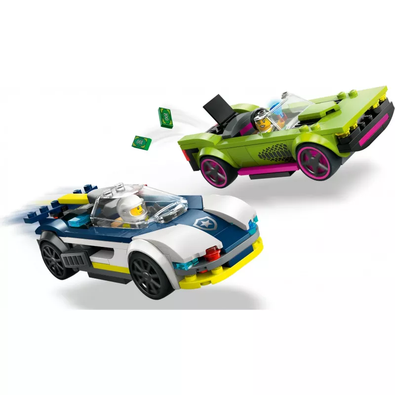 LEGO City Spielset 60415 Polizeiauto und Muscle-Car-Verfolgungsjagd — 213 Teile, 2 Minifiguren, Alter 6+