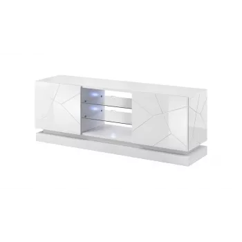 TV cabinet cama meble QIU 160 — MDF white gloss, 1600×420×570 mm