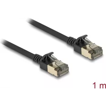 Netzwerkkabel DeLOCK RJ45 Cat.8.1 F/FTP schlank Pro 1m Schwarz