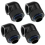 Adapter 90° G1/4 Zoll Außengewinde auf G1/4 Zoll Innengewinde drehbar, XSPC, schwarz, 4er-Pack