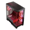 PC-Gehäuse MODECOM Volcano SPACE APEX ARGB Midi Tower, gehärtetes Glas, USB-C, unterstützt ATX/microATX/Mini-ITX, GPU bis 430 mm, CPU-Kühler bis 180 mm