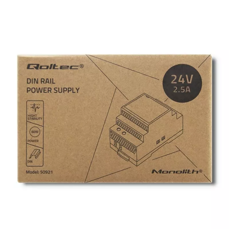 Hutschienen-Netzteil QOLTEC 24V 2.5A 60W grau