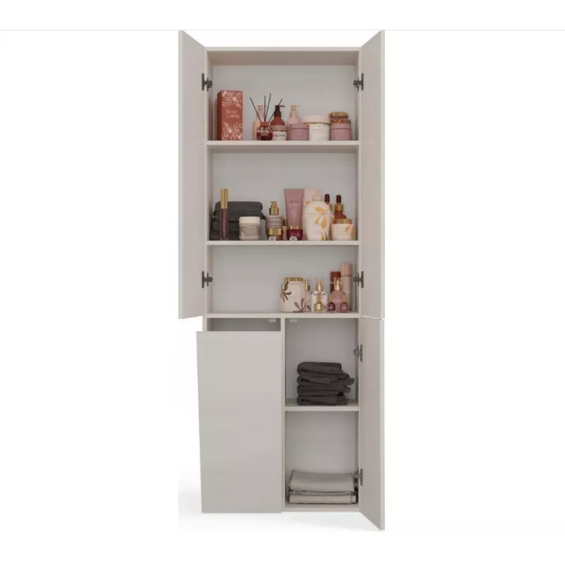 Badezimmerschrank Nel DD 1K Korb Farbe Kaschmir Lange Türen