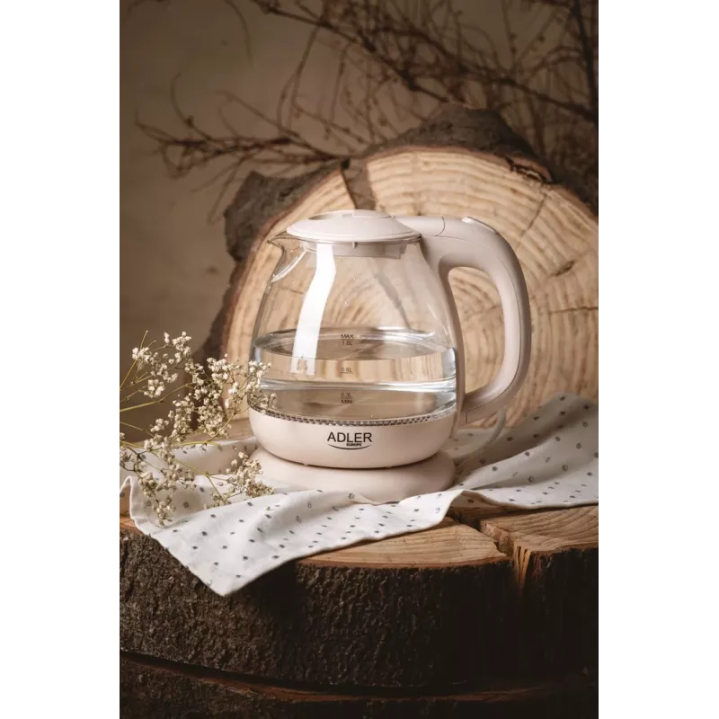 Elektrischer Wasserkocher Adler AD 1283C 1 L 900 W Creme