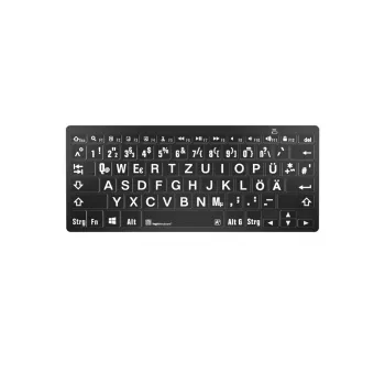 Logickeyboard Universal Bluetooth Tastatur LKB-LPWB-BTPC-DE QWERTZ Deutsch Schwarz