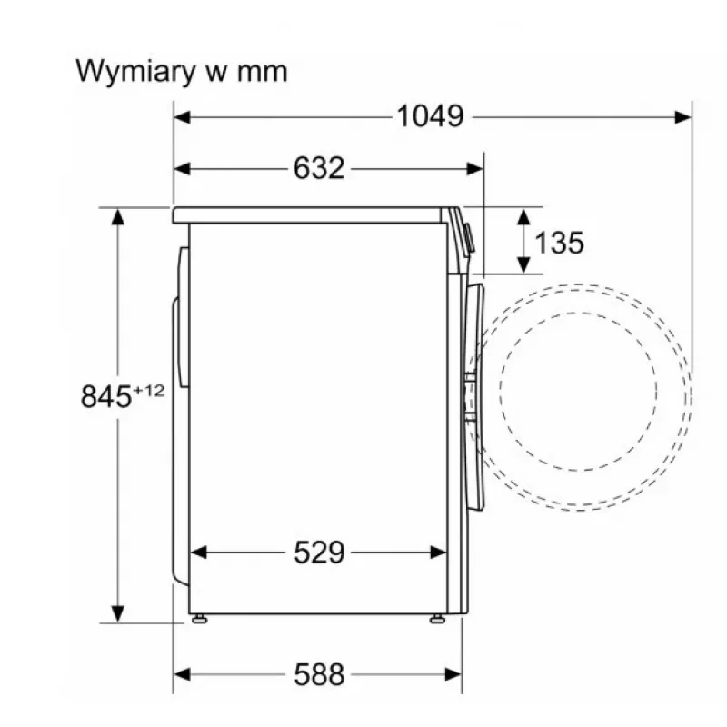 Frontlader-Waschmaschine Bosch WGE02201PL — 8 kg, 1200 U/min, 55 l Trommel, LED-Anzeige, Inverter