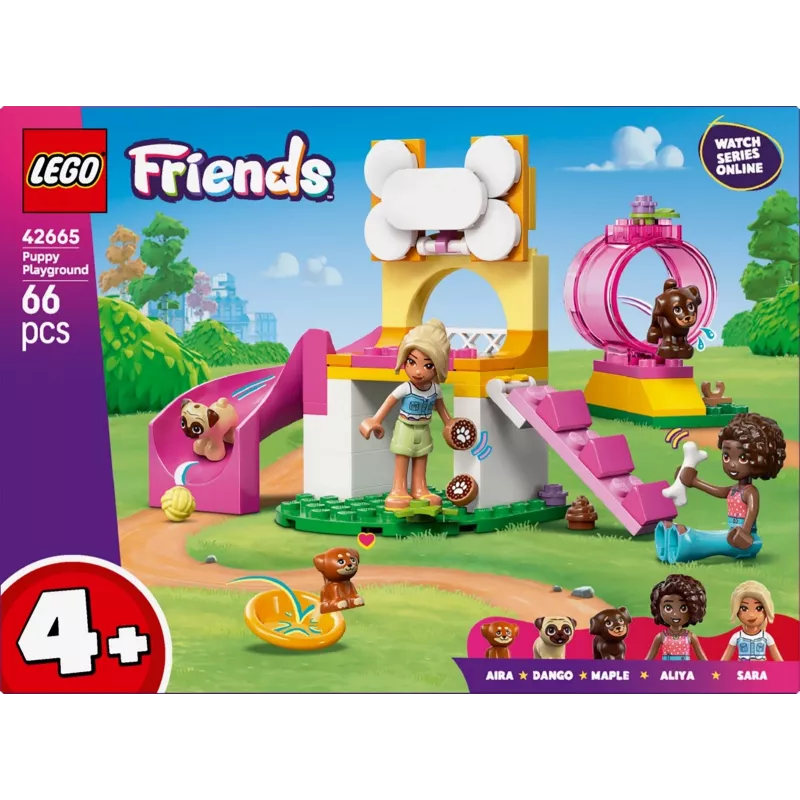 Konstruktionsspielzeug LEGO Friends Welpenspielplatz Set 42665, 66 Teile, 2 Minifiguren, Alter 4+