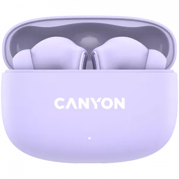 Canyon TWS-9 CNS-TWS9P Kopfhörer – True Wireless – Bluetooth 5.4 – In-Ear – 6h + 30h Laufzeit – USB-C Ladecase – Touch-Steuerung – lila