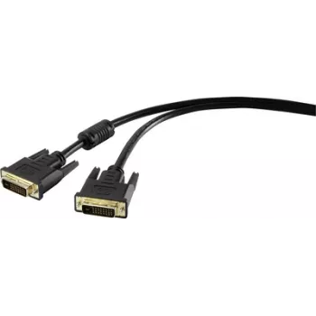 DVI-Kabel Renkforce 1404065, 1,80 m, schwarz, 24+1 Pin