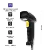 Qoltec 1D Laser Barcode Reader | USB | Schwarz
