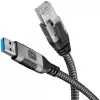 Techly ICOC U3A-RJ45-010 Netzwerkkabel Schwarz, Silber 1 m Cat6 F/UTP (FTP)