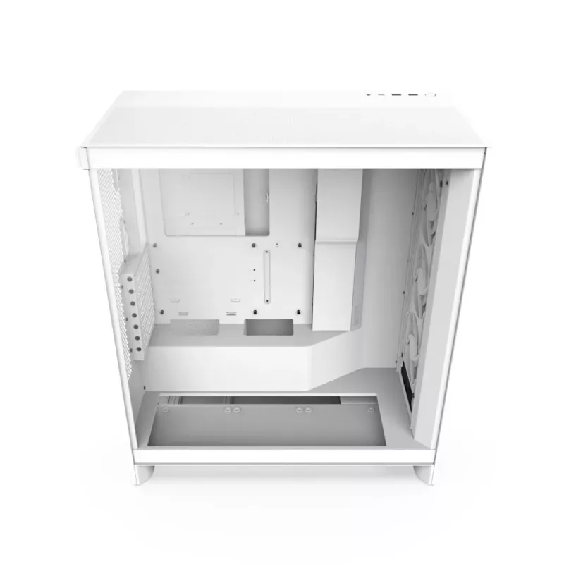 PC-Gehäuse NZXT H7 Flow RGB Midi Tower Weiß — gehärtetes Glas, EATX, vorne 3×120mm, USB-C