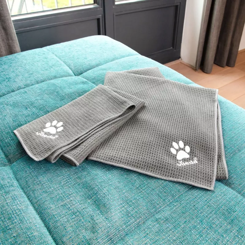 Handtuch VILEDA Pet Wipes 172650 450x700 mm, Polyester, maschinenwaschbar, grau