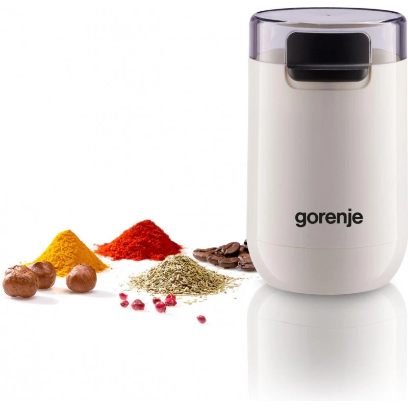 Gorenje | Kaffeemühle | SMK150SW | 150 W | Bohnenkapazität 45 g | Deckelsicherheitsschalter | Weiß