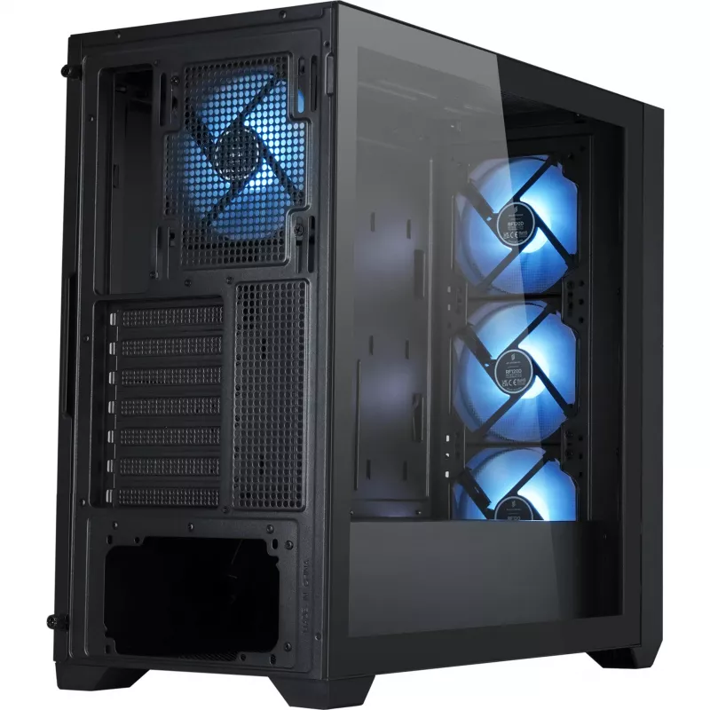 PC-Gehäuse Silentware Flow 110 A-RGB Schwarz — Mid-Tower-Gehäuse, gehärtetes Glas-Seitenpanel