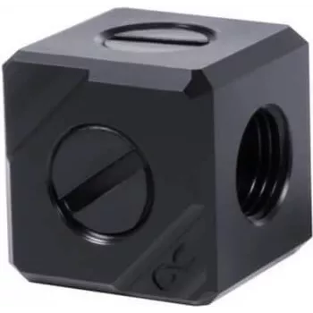Alphacool Eiszapfen Verbindungsterminal 5-fach G1/4 IG - Schwarz Acetal (17556)