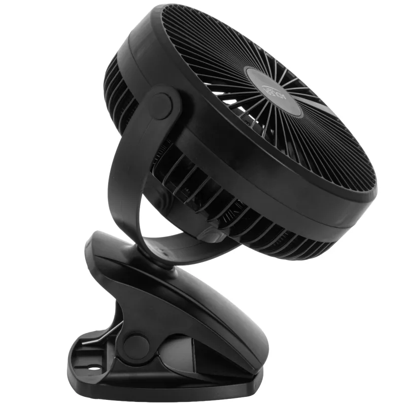 Adler Wiederaufladbarer Clip-on-Tischventilator | AD 7342 | Tischventilator | Schwarz | Durchmesser 15,5 cm | Anzahl Geschwindigkeiten 3 | Oszillation | 5 W