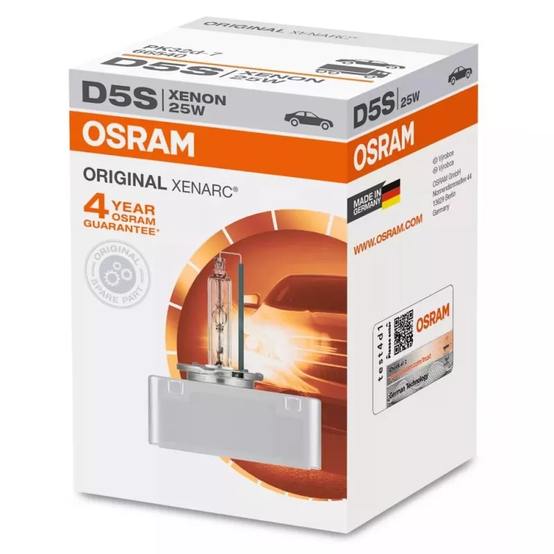 Xenon-Scheinwerferlampe Osram Xenarc Original D5S 25W, Einzelpackung