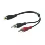 Wentronic Goobay RCA-Adapterkabel, Schwarz, 0,2 m - RCA-Buchse > 2x RCA-Stecker (Audio links/rechts) (50008)