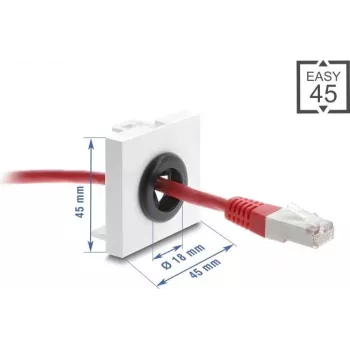 Kabeldurchführung DELOCK Easy 45, 18 mm Durchmesser, Kabeldurchführung für Schreibtische/Schränke