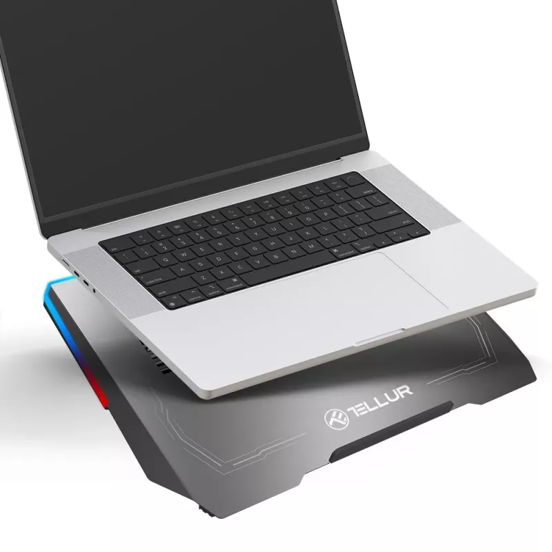 Laptop-Kühler Tellur TLL491321 für 17,3-Zoll-Laptops, 3 Lüfter, RGB-LED-Beleuchtung