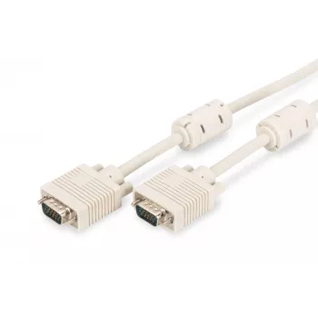 VGA-Monitorverbindungskabel DIGITUS AK-310103-100-E — HD15(M) zu HD15(M), 10 m, 3Coax+7-Draht, beige