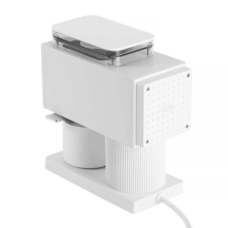 Elektrische Kaffeemühle Fellow Ode Gen 2 — 140 W, Edelstahlmahlwerk, 100 g Kapazität, weiß