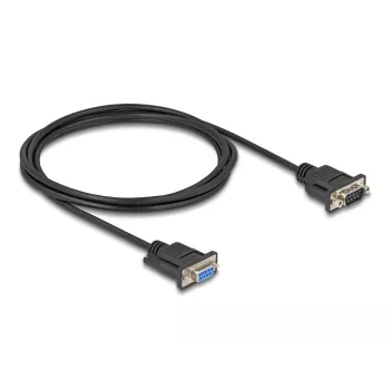 DeLOCK Serielles Kabel RS-232 D-Sub9 Stecker auf Buchse 2 m Schwarz