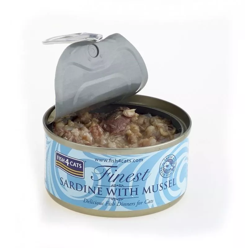 FISH4CATS Sardine mit Muschel - Nassfutter für Katzen - 70g